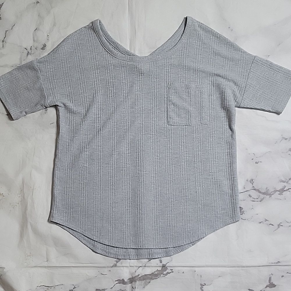 Pink Rose Gray Knit Tee